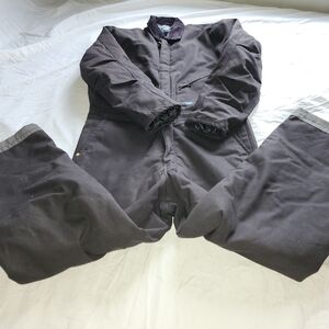 WALLS WORKWEAR INSULATED DUCK CANVAS COVERALLS BLACK SIZE LARGE REGULAR IS USED